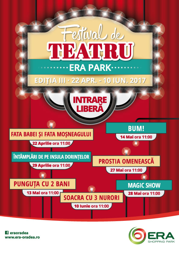 Festival de teatru Era Park cu intrare libera, editia a III-a